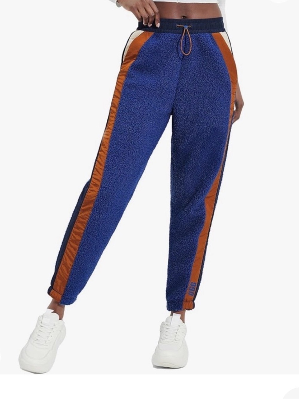 UGG Kieren Uggfluff Nylon Pants Women S NWT Colorblock Fleece Joggers 1146790